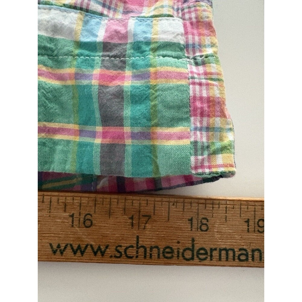 Talbots Patchwork Skirt Womens 4P Pink Blue Green Madras Plaid Preppy Beach - Picture 12 of 13